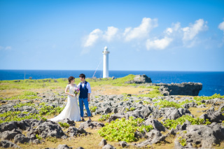 残波岬と熱田ビーチで満喫沖縄フォトウェディング＊