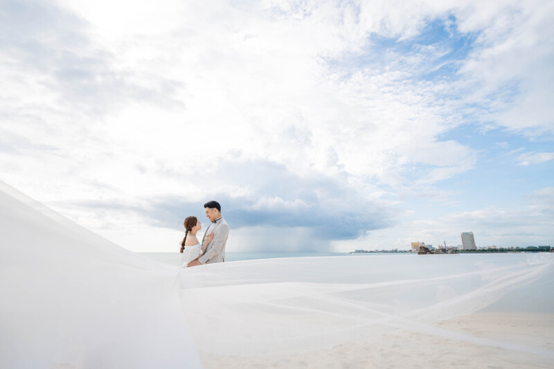 *ベールを使ってロマンチックに*