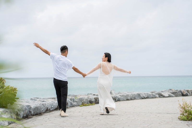 手を大きく広げて撮影!