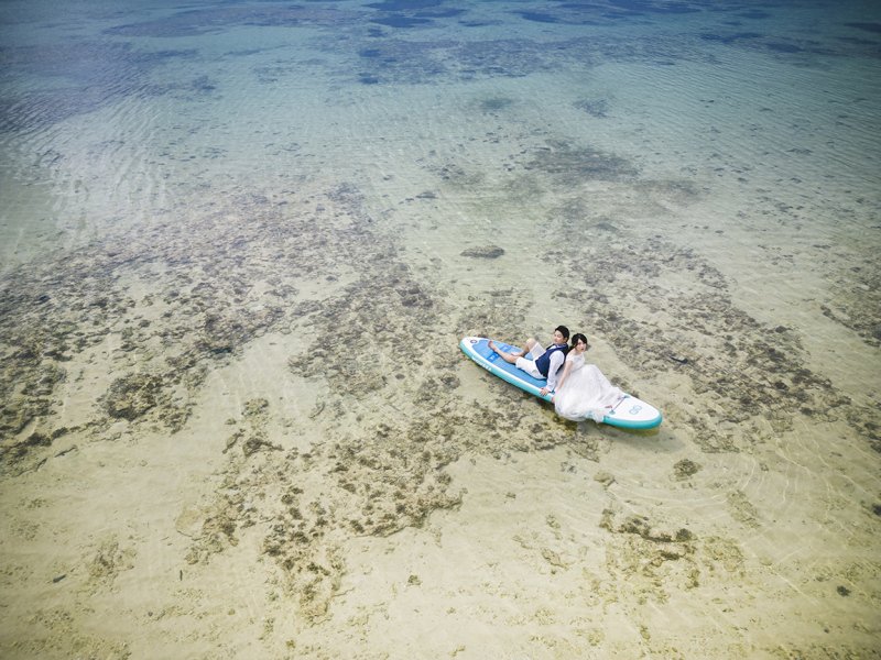 サップに乗りながら