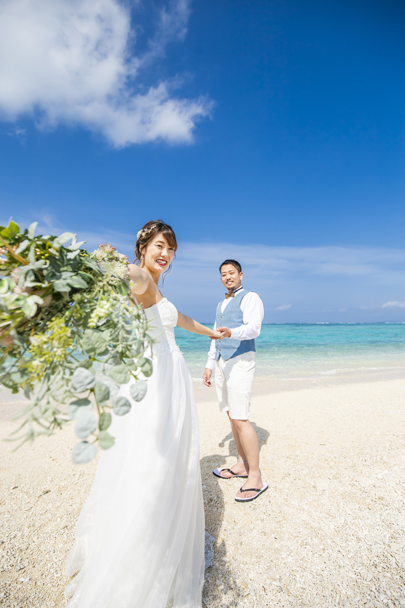 アイテムを使って海をバックに♪