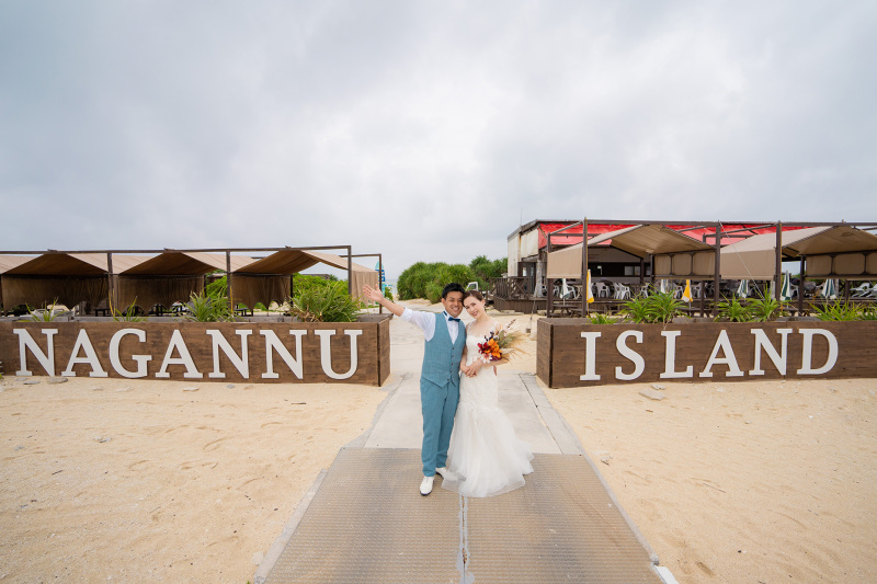 無人島でのフォトウェディング**