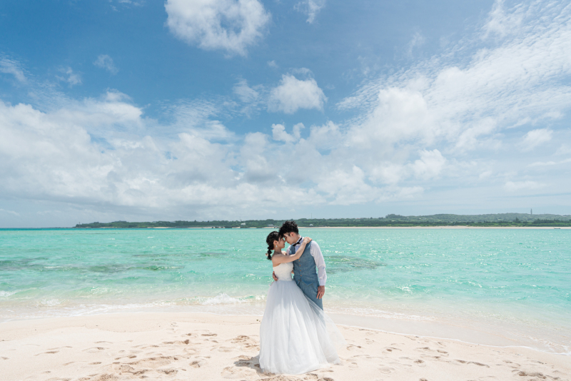 与論島を背景で撮影♬