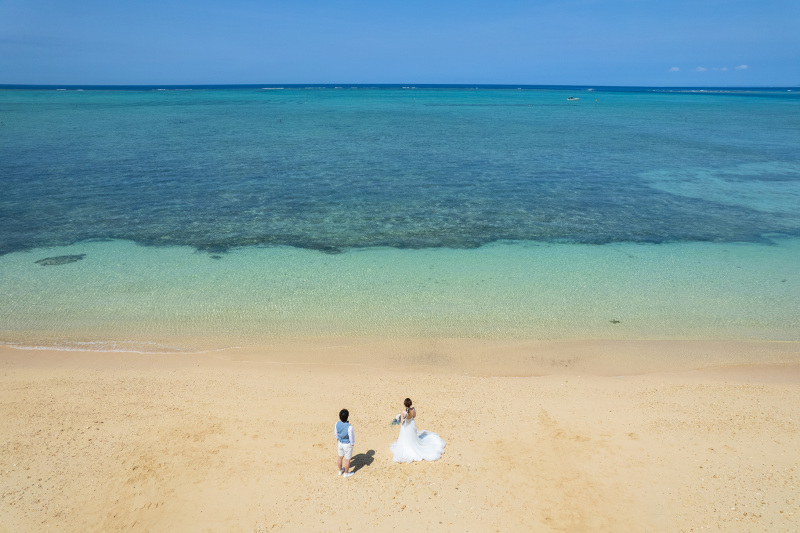 青い海!空!ドローン!