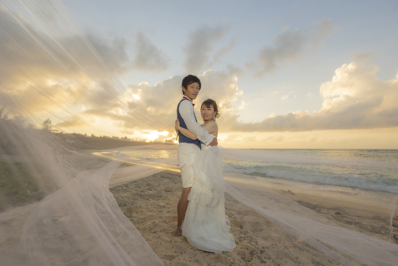 美しい夕日と共に