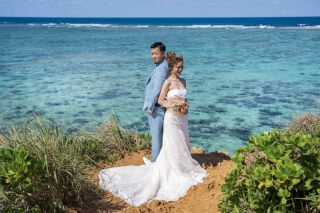 晴天でのウェディングフォト