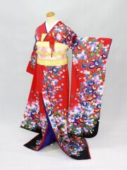 正絹京友禅　引き振袖