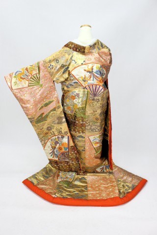 切取市松渋金「扇吉祥」