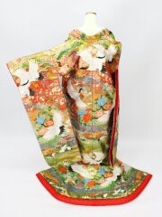 朱緑　「御所解に鶴」