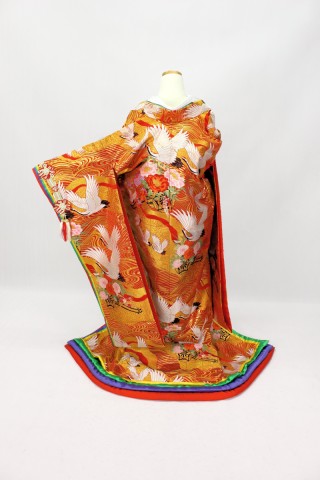 十二単　朱「金波に飛鶴」