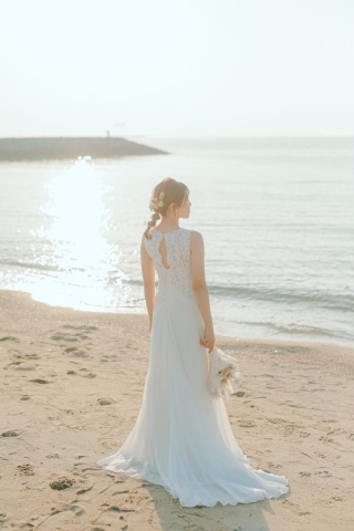 柔らかな素材でふんわりナチュラルドレス