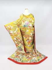 鮮やかな黄色地の色打掛