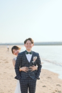 チェック柄のネイビー／カジュアルテイスト