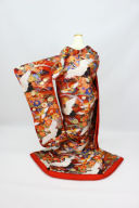 赤地「露芝花に飛鶴」