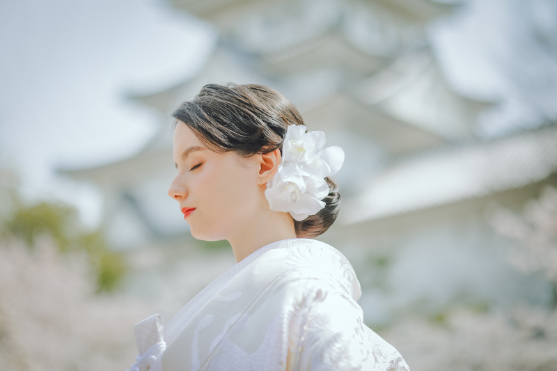 胡蝶蘭のヘアアクセ