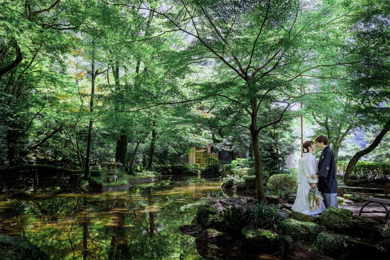 大きな池があるからこそこの全景が映えるんです！