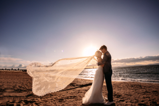 12月のビーチフォト！　～強風＆極寒～　でも楽しい！