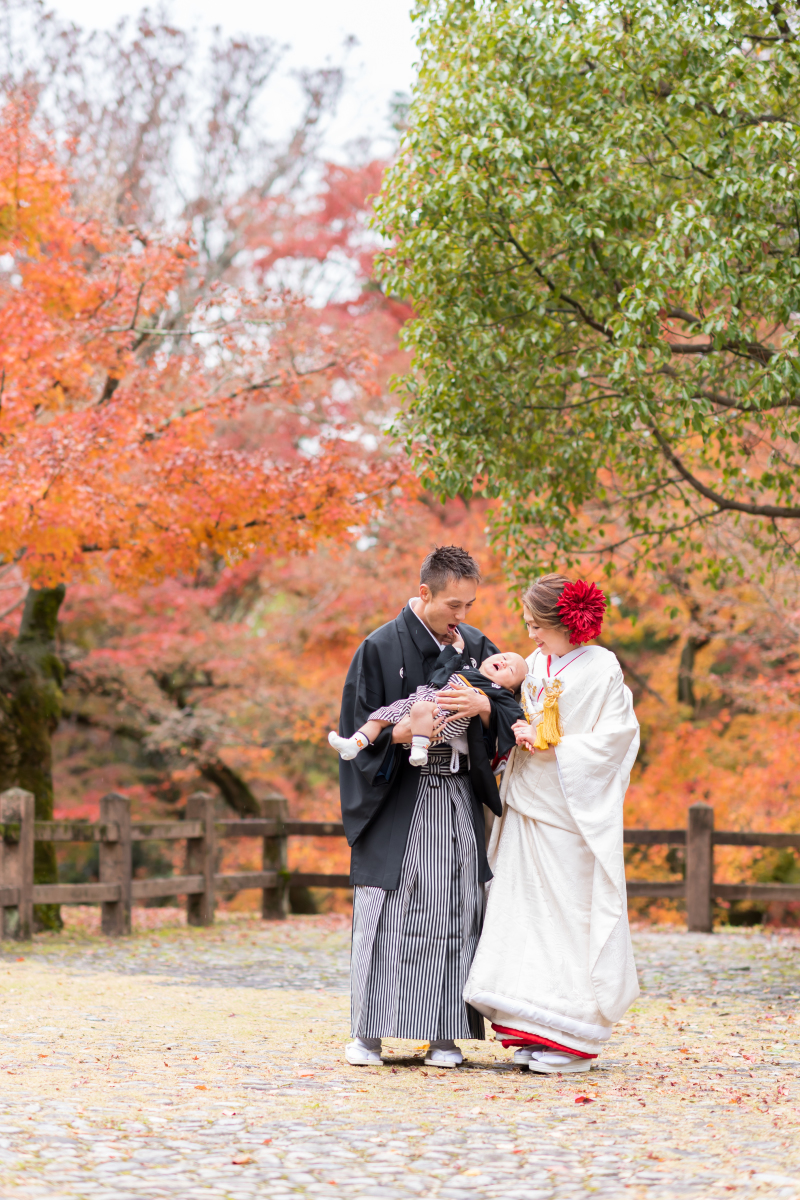 外へ移動して、紅葉ロケスタート！