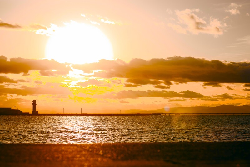 夕陽出てきたー----!!!