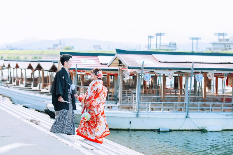 鵜飼シーズンだからこそ、街並みならぬ船並み。