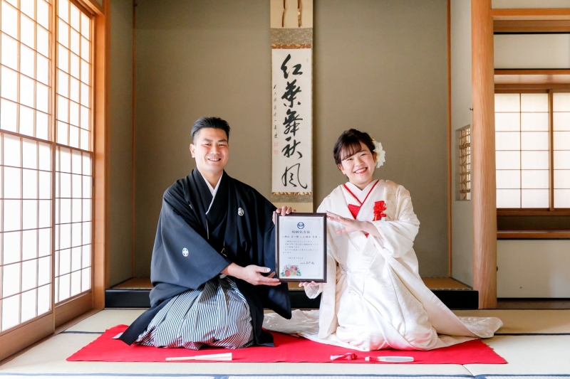 まずは、お茶室から撮影スタート～♪　ニコニコ～