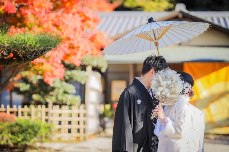 ～秋～　紅葉の岐阜公園で和装フォト♪