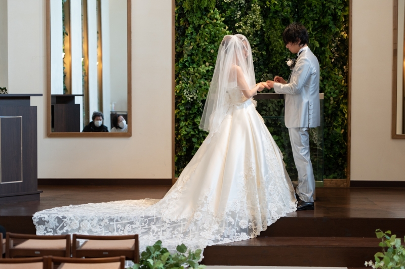 指輪の交換シーンもドキドキ嬉しい瞬間！