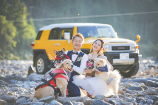 ワンちゃん達と造る家族フォト　～思い出の場所～