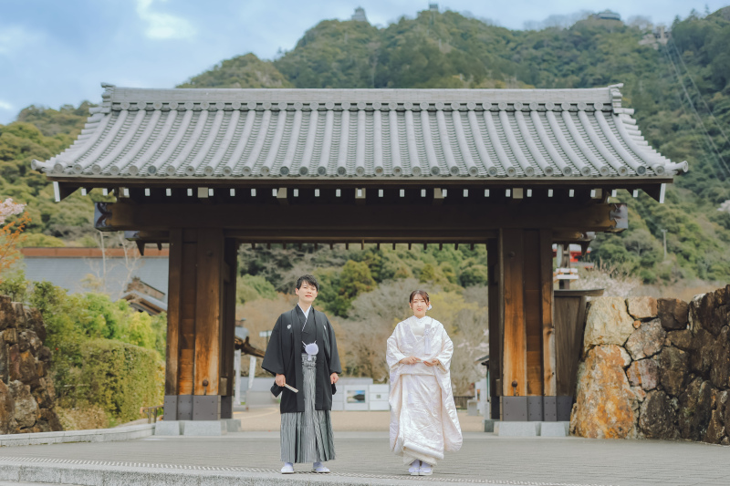 岐阜公園の正門×金華山×岐阜城