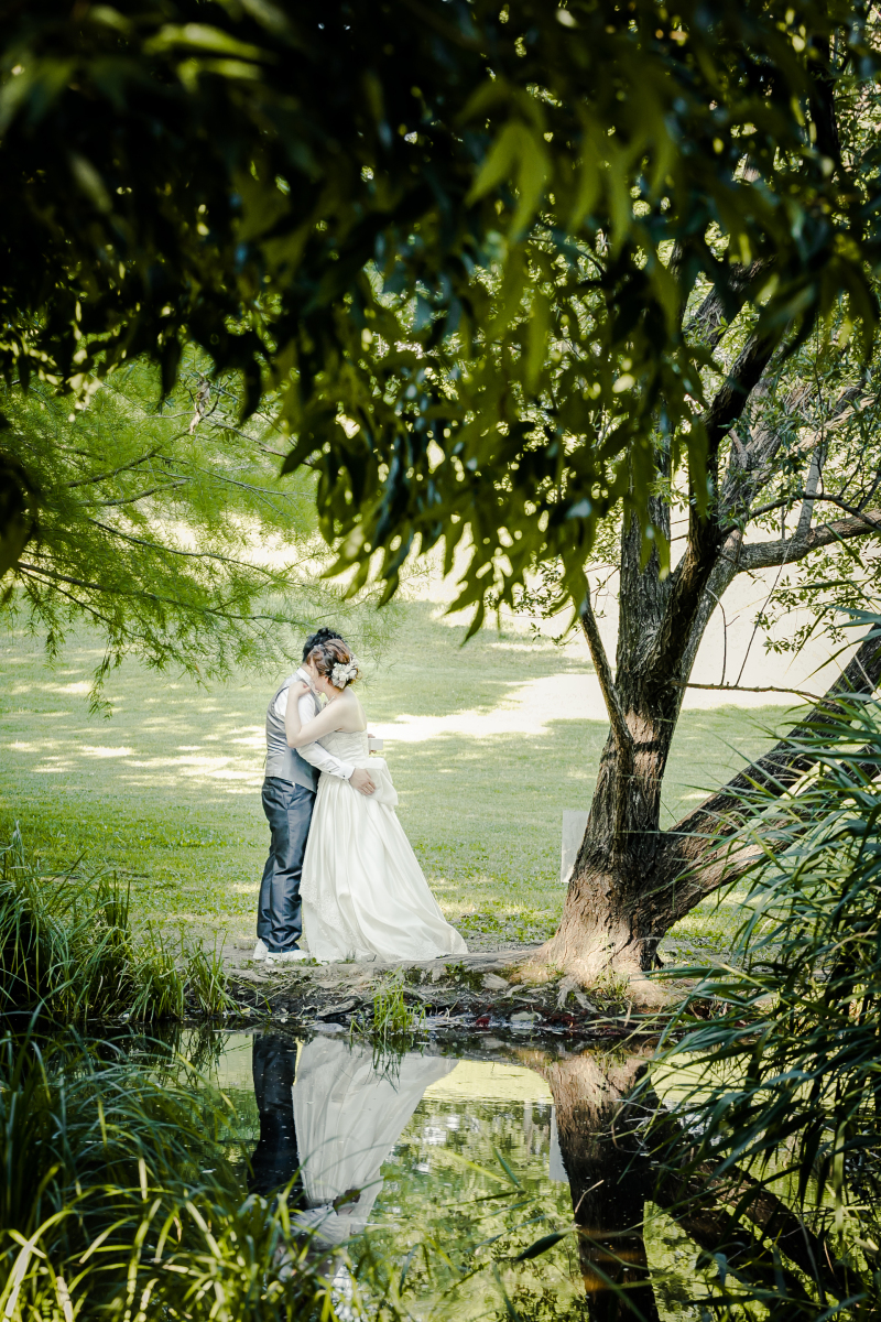 池を利用した水面反射が幻想的(^^)/