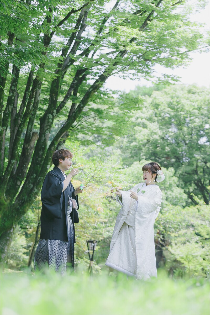 シャボン玉、ターイム！お互いにめっちゃ出てる！