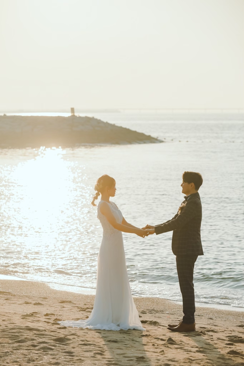 ビーチへ到着。まだ白い水面キラキラも撮っとこ!