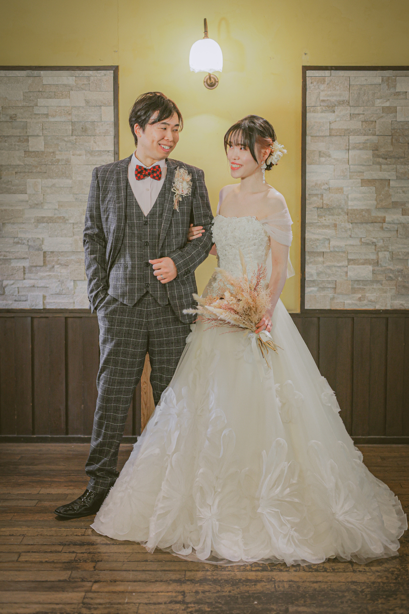 ウェディングドレス&ヘアスタイルチェンジ。