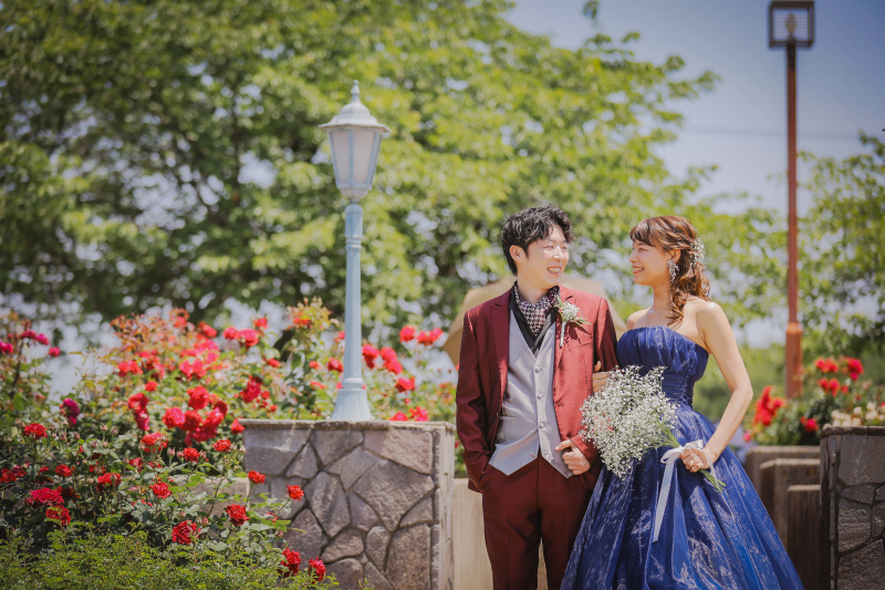 見て見て~、バラとのトータルコーディネート!