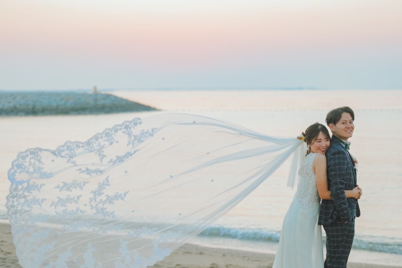 ロングベールをふわっ!