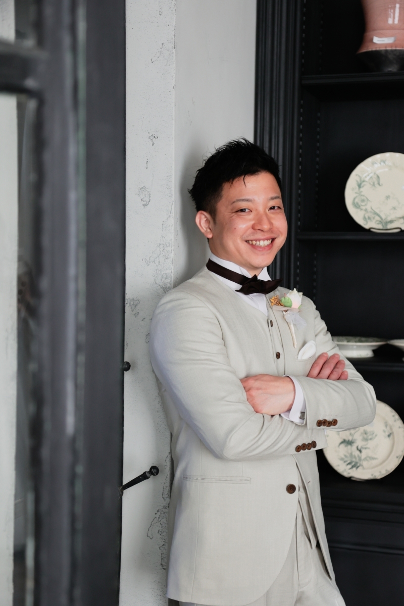 お気に入りの場所で、新郎さんのソロショット♪