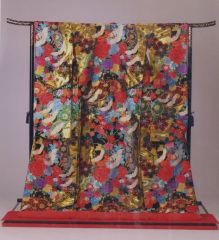 色打掛_牡丹と薔薇と鶴