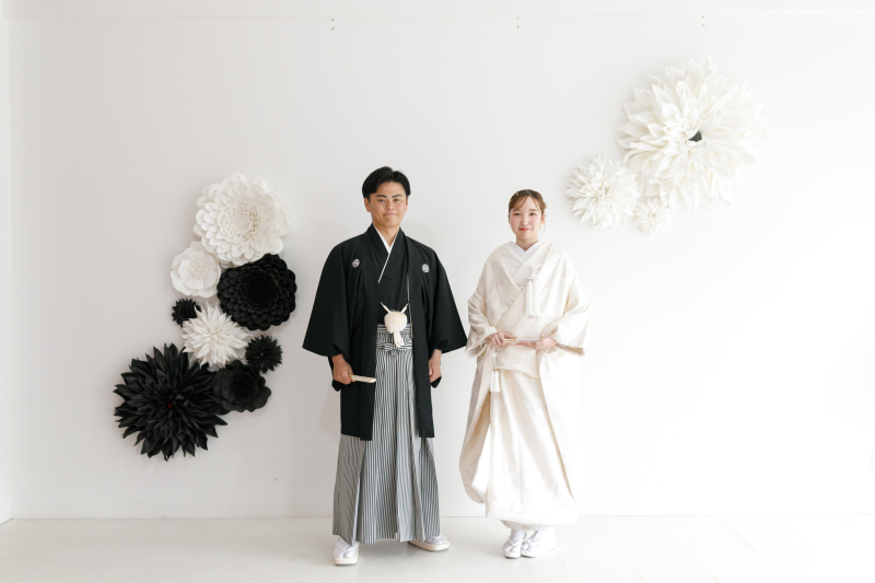 スタジオでのおふたりのカット