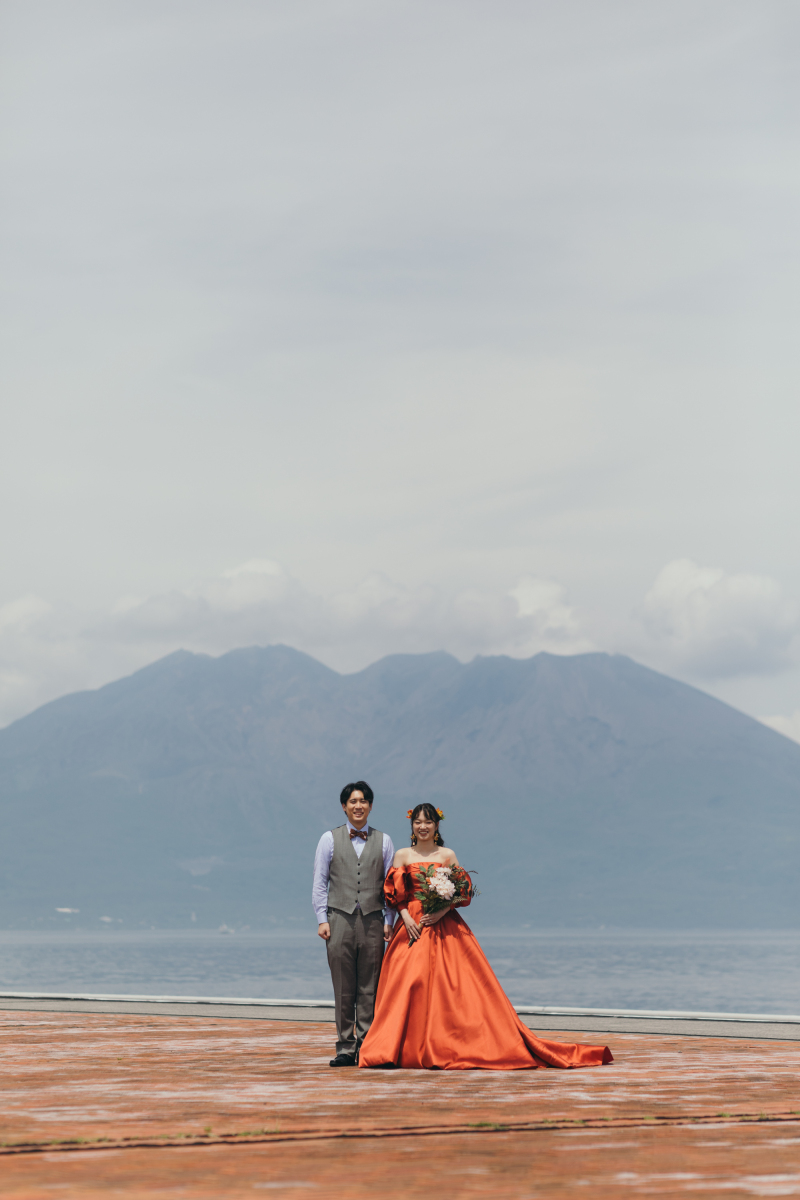 桜島バックの１枚