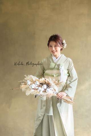 ハーフプラン用　掛下＊鹿の子緑