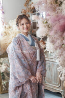 レース色打掛　ピンク