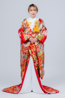 金格子に花紋