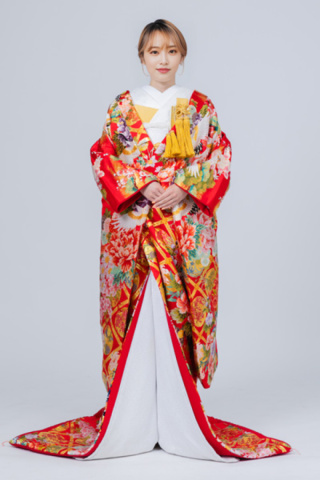 金格子に花紋