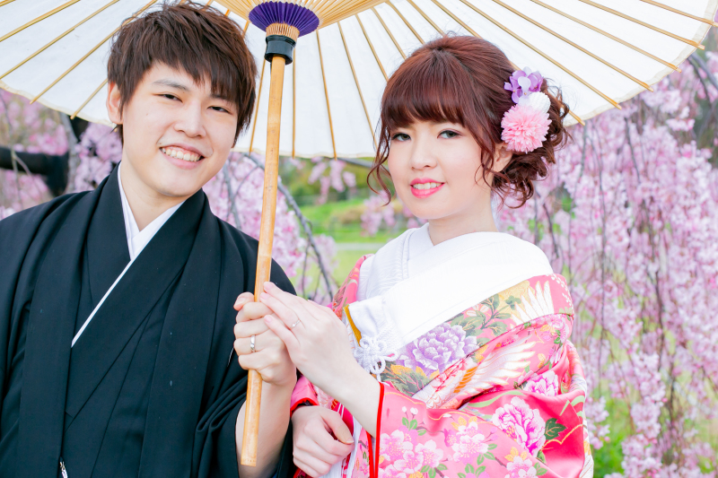 ピンクが似合う お二人 かわいく華やかwedding 撮影日 19年4月2日 大仙公園 スタジオゼロ大阪 大阪府でフォトウェディング探すならphotorait