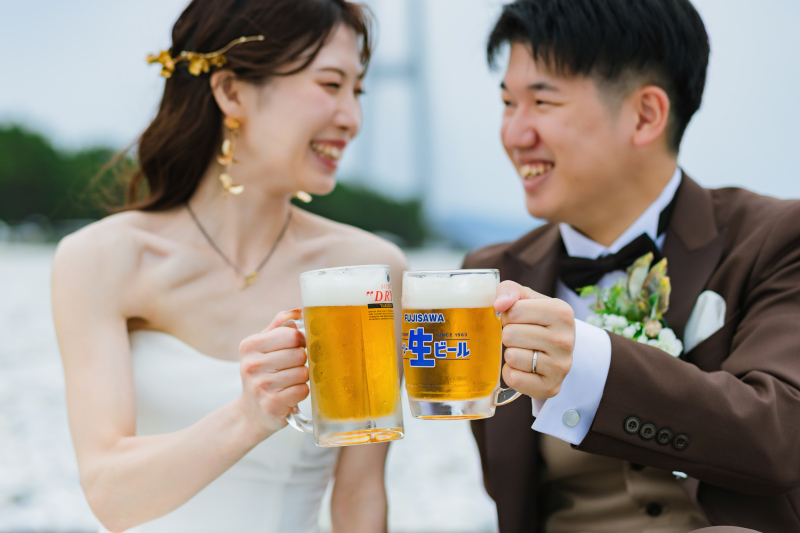大好きなビールをぐびっと！
