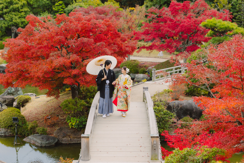 紅葉に囲まれて♡