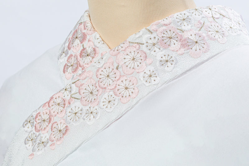 刺繍襟(ピンク)