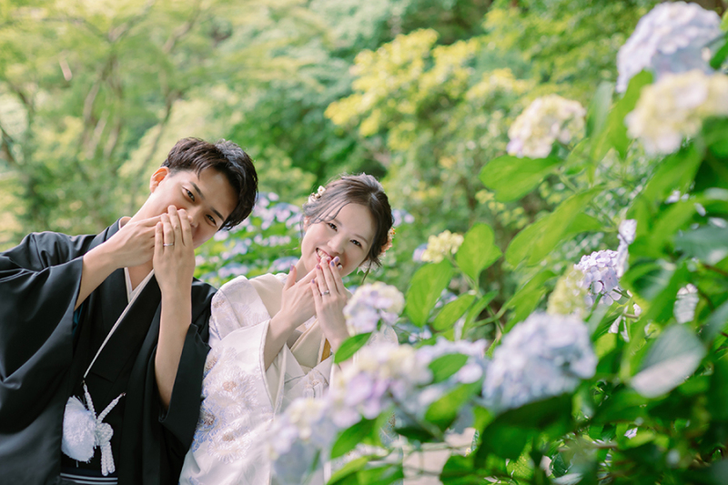 紫陽花を添えて