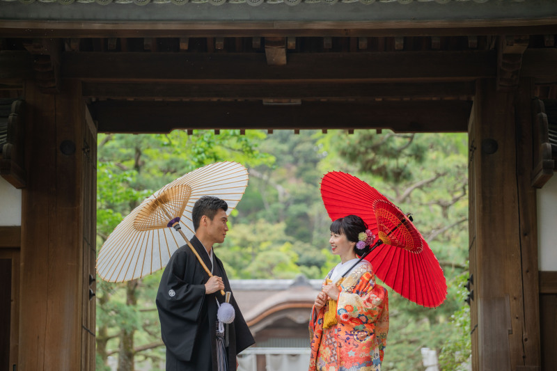 和傘で見つめ合い♪