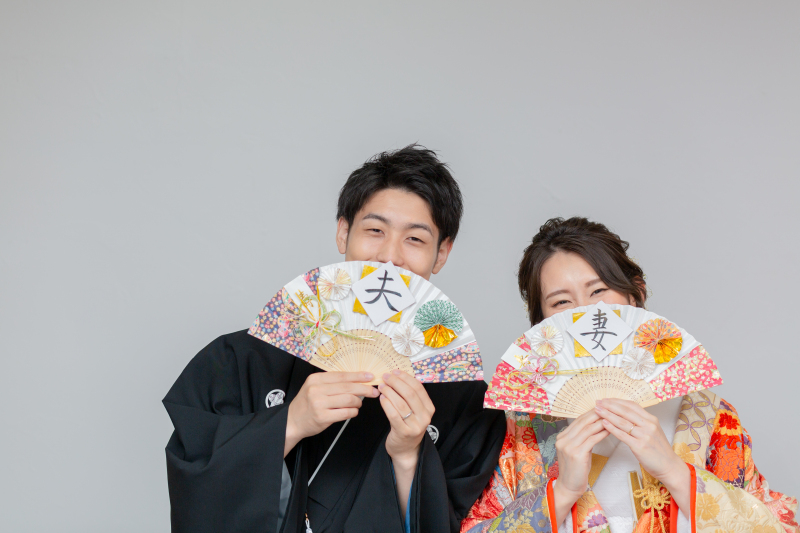 夫と妻扇子♪